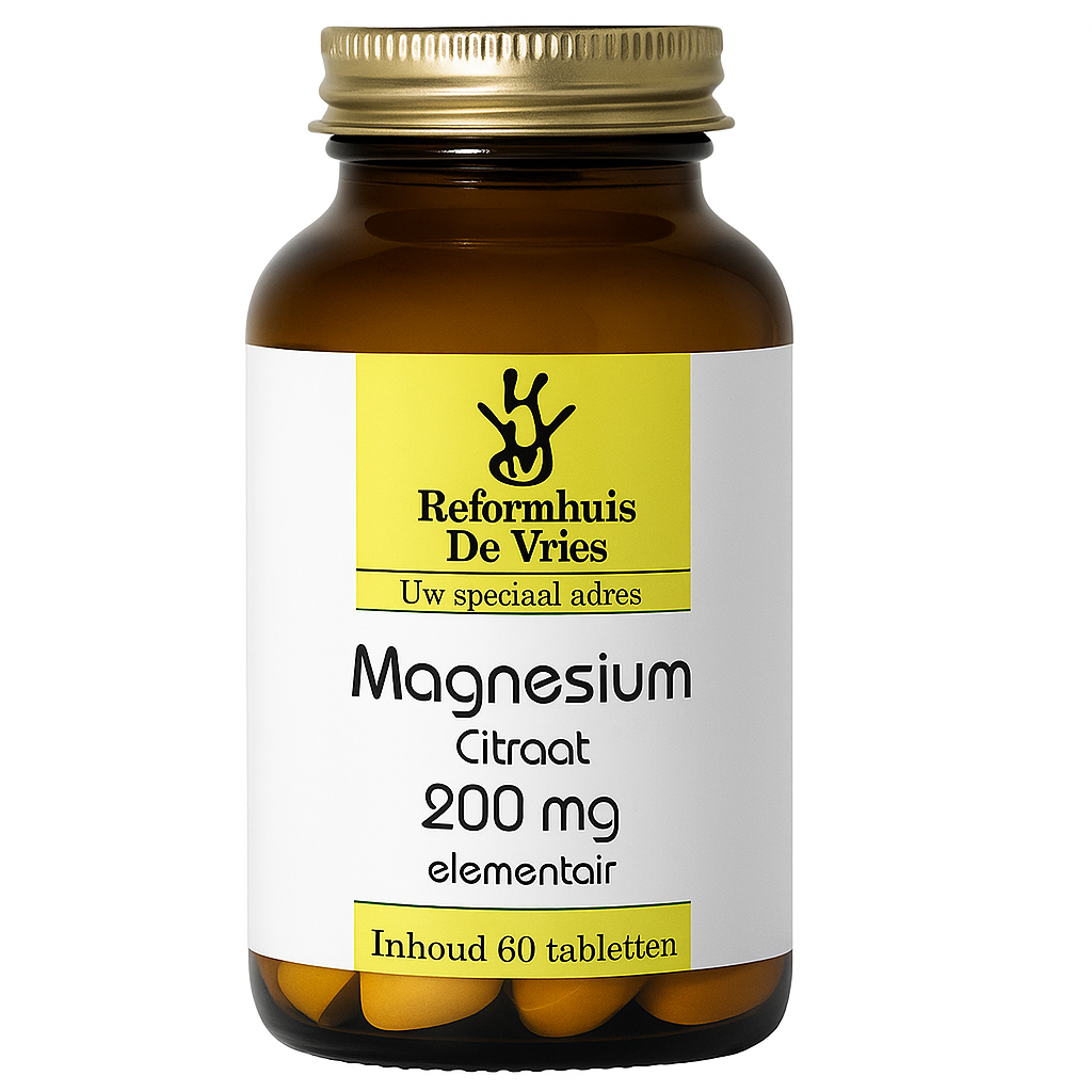 Magnesium Citraat 200mg – Tegen vermoeidheid & spierondersteuning | 60 tabletten