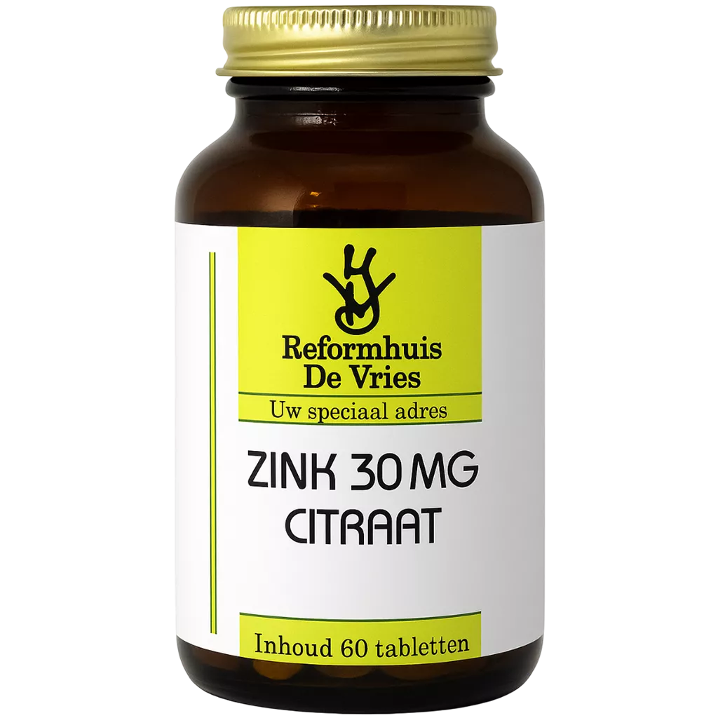 Zink 30 mg – Ondersteunt immuunsysteem, hormoonbalans & celvernieuwing | 60 tabletten